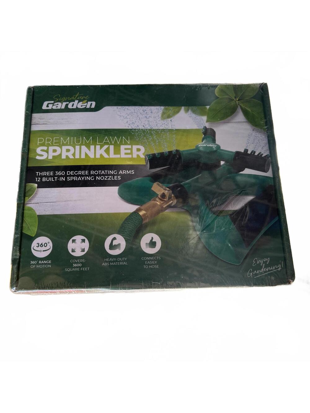 Signature Garden Lawn Sprinkler - 360 Degree Rotating Arms